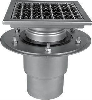 Трап из нержавеющей стали MINI с квадратной решеткой ATT Inox Drain Wm200/110V2