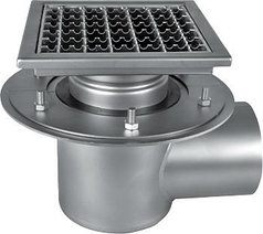 Трап из нержавеющей стали MINI с квадратной решеткой ATT Inox Drain Wm200/110H2