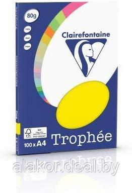 Бумага цветная "Trophée", А4, 80г/м2, 100л., неон, желтый неон - фото 1 - id-p117294884
