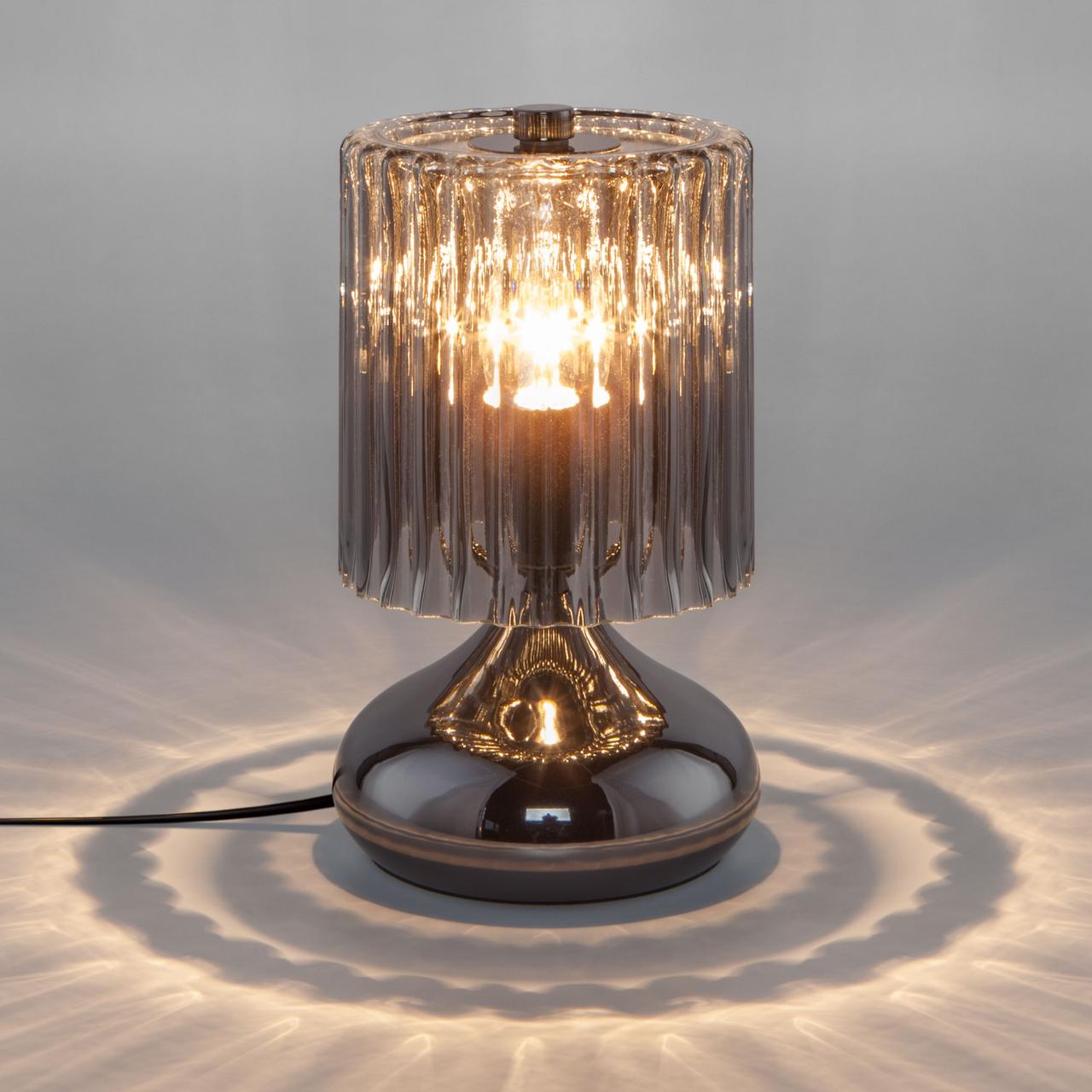 Настольная лампа со стеклянным абажуром 01068/1 черный жемчуг Bulbo Eurosvet - фото 1 - id-p117296863