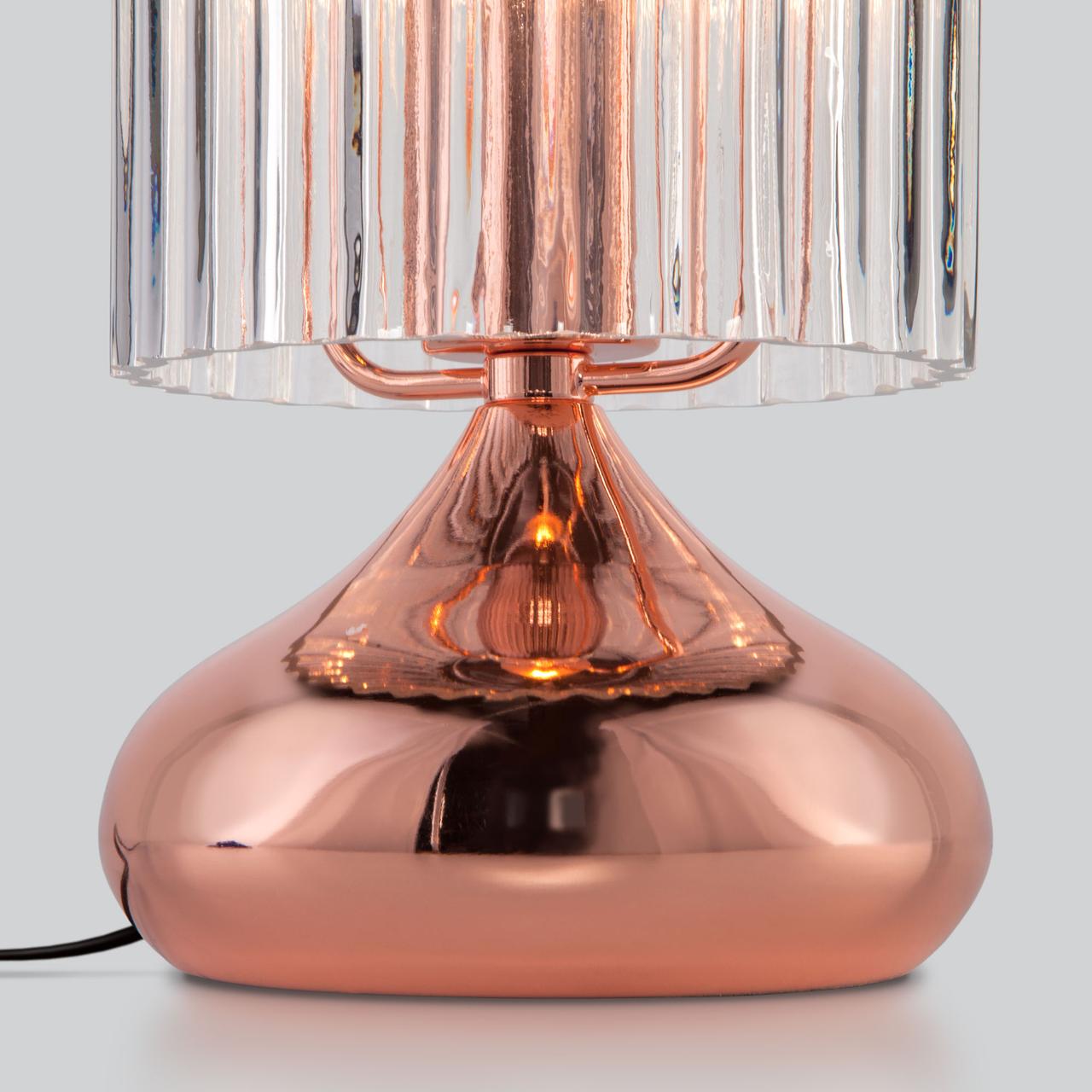Настольная лампа со стеклянным абажуром 01068/1 розовое золото Bulbo Eurosvet - фото 3 - id-p117297019