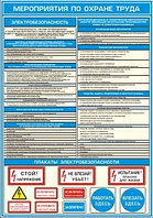 ПЛАКАТ ПО Охране труда "Мероприятия по охране труда" №20а  р-р 50*70 см на ПВХ