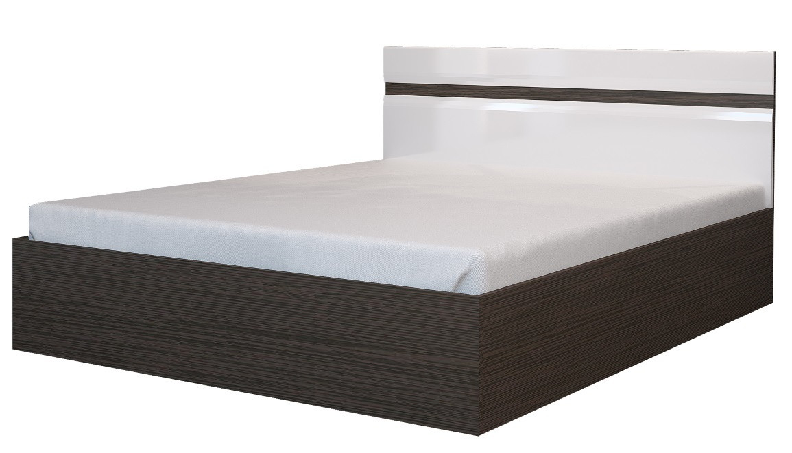 Кровать Ненси 1.6 с ПМ - Венге / Белый глянец МДФ - Горизонт - фото 2 - id-p117308256