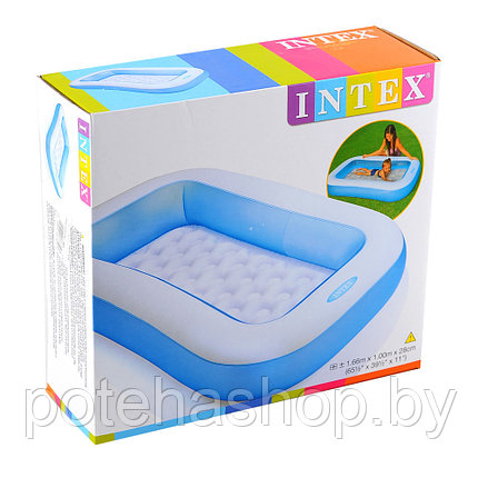 Бассейн Intex 57403NP прямоугольный с надувным дном 166х100х28, фото 2