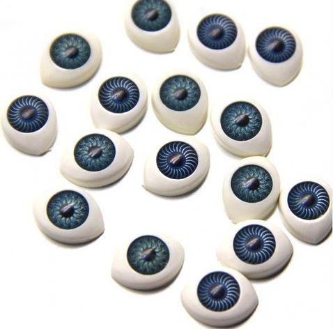 Глазки выпукл. для игрушки 14*11 мм (№08) (для приклеивания) голубой, 1шт., фото 2