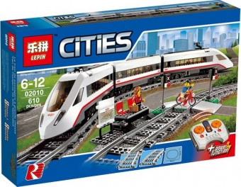 Конструктор LEPIN 02010 Скоростной пассажирский поезд (аналог LEGO 60051)