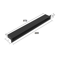 решетка каминная TUNEL 60*600 черная, графит