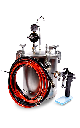 Красконагнетательный бак на 10 литров с краскопультом и комплектом шлангов (R8312), фото 2