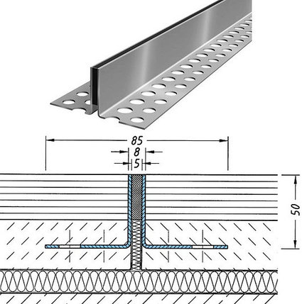 Профиль деформационного шва серии ESF 9, ESF 8 для сокращающихся полов с требованиями по звукоизоляции, фото 2