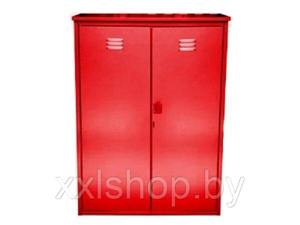 Шкаф для двух газовых баллонов 2х50л (красный) - фото 1 - id-p117373155