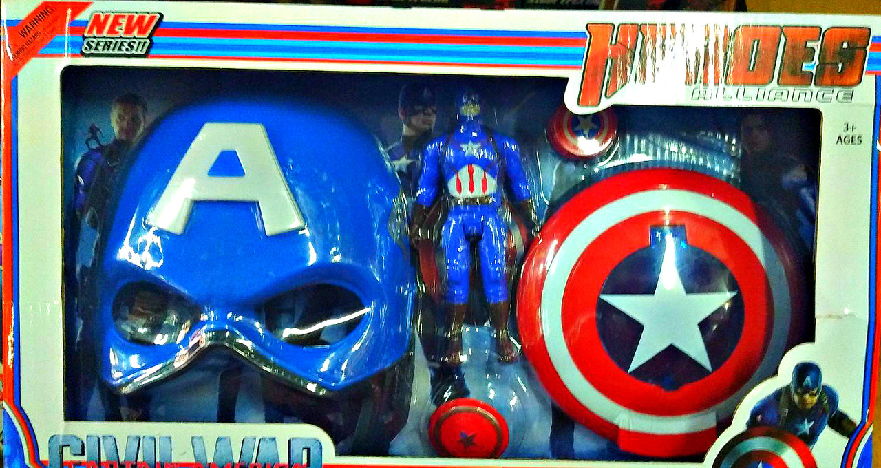 Набор капитан америка щит маска и фигурка WL3030 Capitan America Avengers - фото 1 - id-p117374856