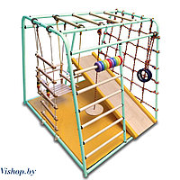 Детский игровой комплекс Вертикаль Веселый малыш горка с мягкими бортами изумрудный