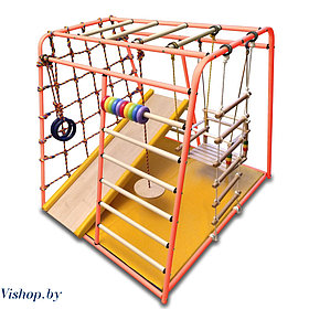Детский игровой комплекс Вертикаль Веселый малыш горка с мягкими бортами розовый
