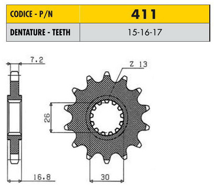 Звездочка ведущая Sunstar 411-15 зубьев - фото 1 - id-p6896005