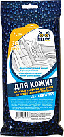 FL104 Салфетки влажные для ухода за кожей салона автомобиля в сашетах, 25 штук FILL INN