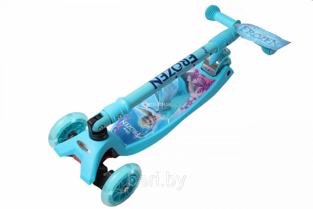 MG-03MZ Детский самокат Maxi Scooter со складной ручкой, 3-12 лет "Холодное сердце Disney Frozen " D28103 - фото 2 - id-p117417832