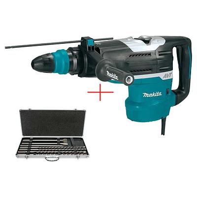 Перфоратор MAKITA HR 5202 C в чем. + Набор буров SDS-MAX 2 шт. MAKITA (P-52869) (1510 Вт, 19.7 Дж, 2 реж., патрон SDS-MAX, вес 10.9 кг)