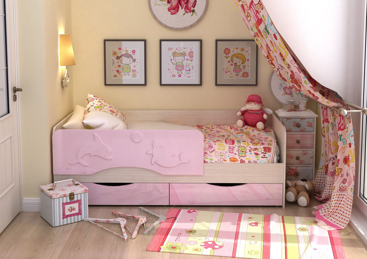 Кровать КР 812 Алиса 1.6 - Белфорт / Розовый - фото 2 - id-p117433246