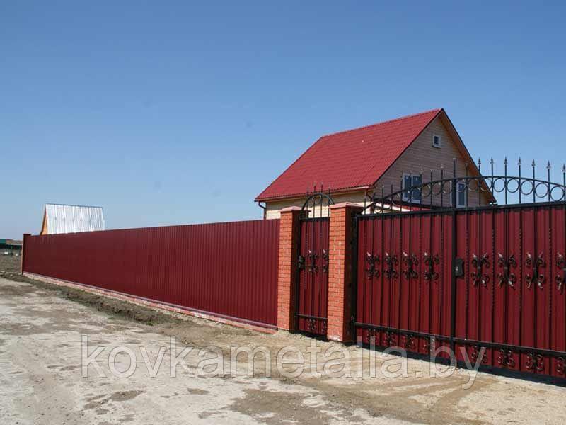 Забор из металлопрофиля №1 - фото 1 - id-p117433666