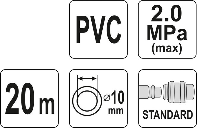 Пневмошланг PVC 10мм х 20м, YATO, фото 2