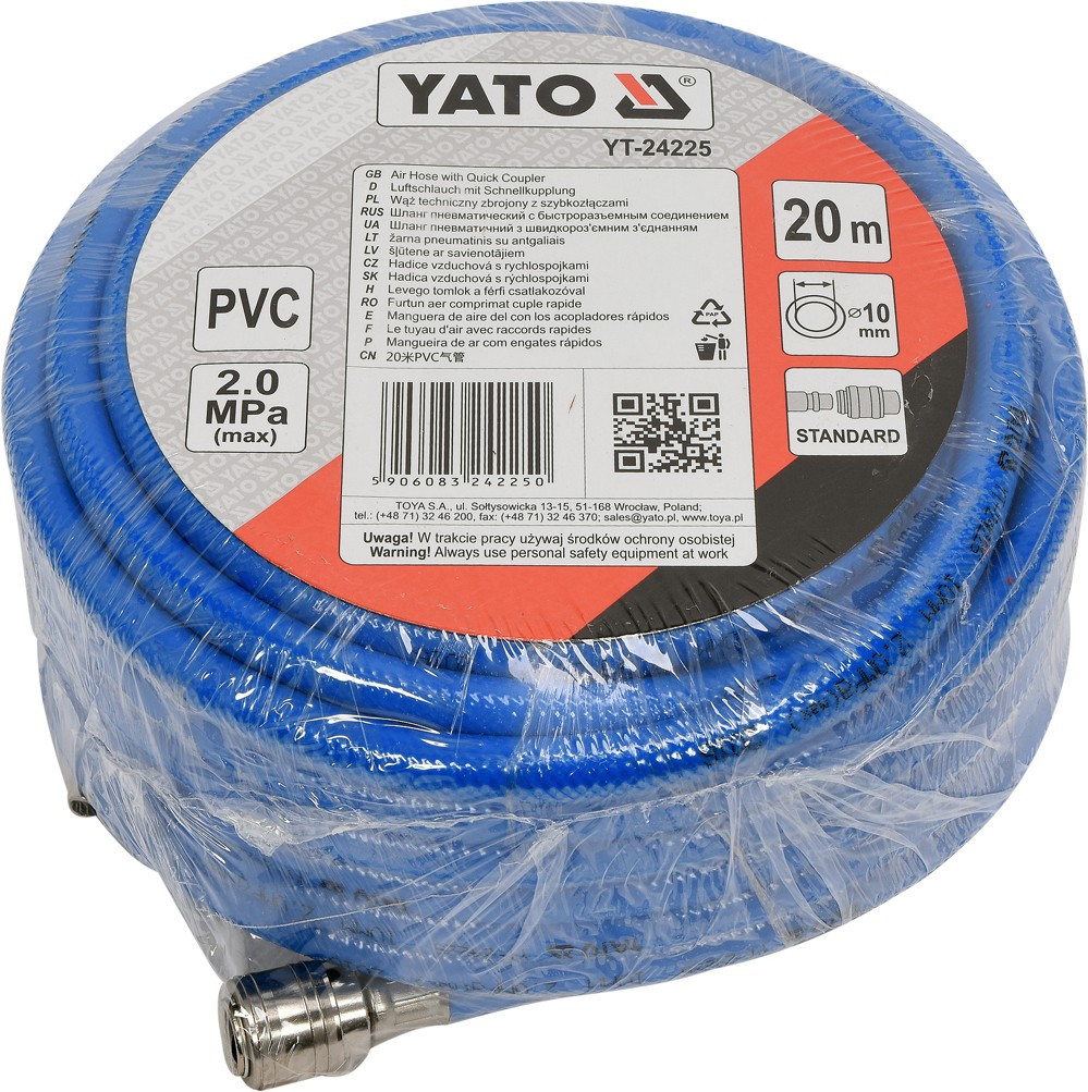 Пневмошланг PVC 10мм х 20м, YATO - фото 2 - id-p117436560