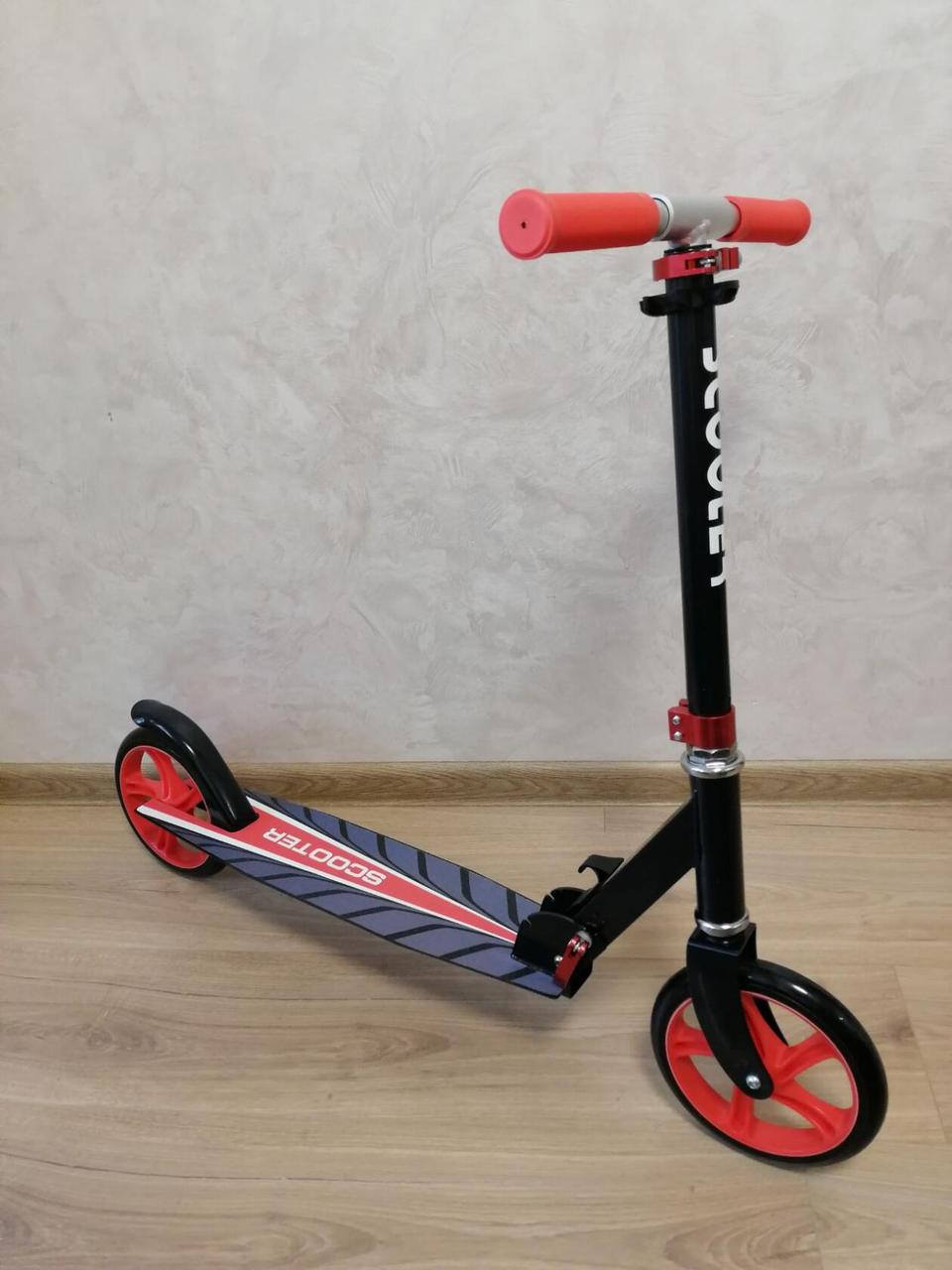 Самокат двухколёсный Scooter (красный+чёрный), арт.2032 - фото 1 - id-p117439939