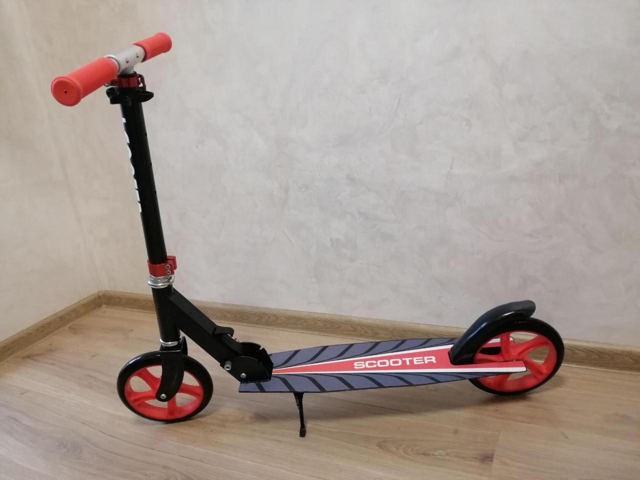 Самокат двухколёсный Scooter (красный+чёрный), арт.2032 - фото 4 - id-p117439939