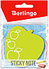 Стикеры фигурные Berlingo Яблоко 70х70 мм., зеленый, неон, 50 листов