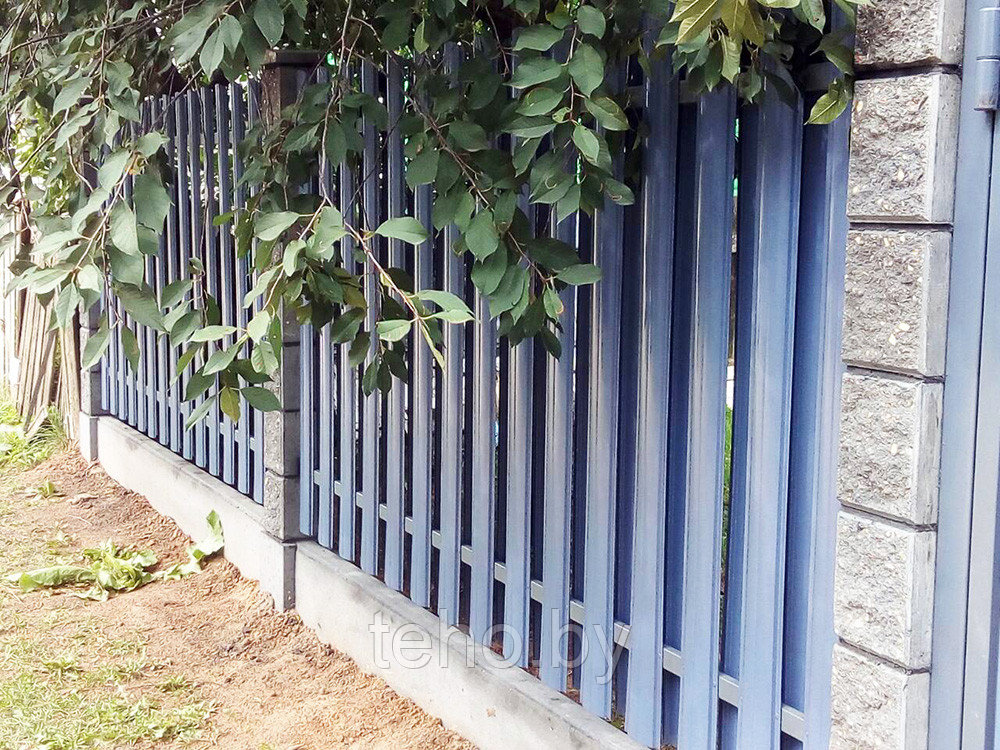 Забор из металлического штакетника с фундаментом под ключ, в Беларуси - фото 2 - id-p103275636