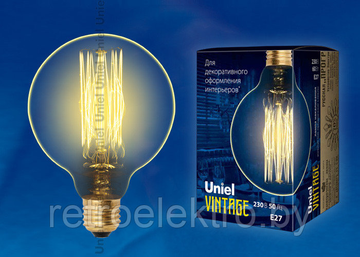 Ретро лампа накаливания Uniel IL-V-G80-60/GOLDEN/E27 VW01 - фото 4 - id-p90026732