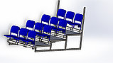 Трибуна с откидными сидениями для закрытых помещений  с пожаробезопасными сидениями, фото 2