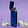 Импульсная зажигалка Lighter двойная индикатор сбоку Синяя, фото 3