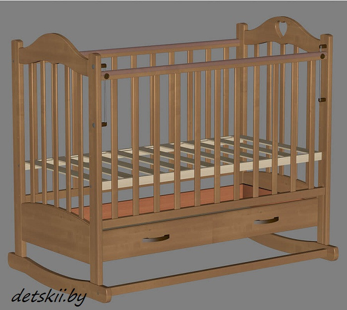 Детская кроватка Ведрусс Лана 2 ящик колесо/качалка - фото 6 - id-p52057743