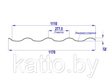 Металлочерепица Монтерроса, NORMAN MP RAL 3005 (Винно-красный) - фото 2 - id-p86531170