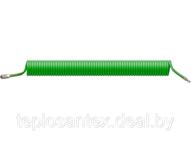 Шланг полиуретановый спиральный (для компрессора) ECO ф 8/12 мм с быстросъемными соединениями, 15м в Гомеле - фото 1 - id-p117492767