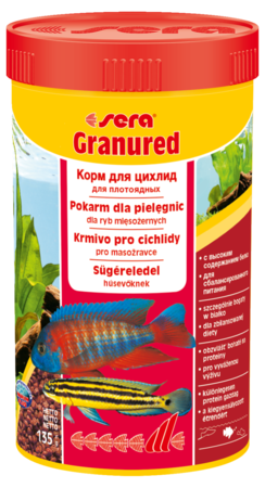 Sera Granured (гранулы), 250ml/135g - корм для плотоядных цихлид (гранулы) - фото 1 - id-p117506965