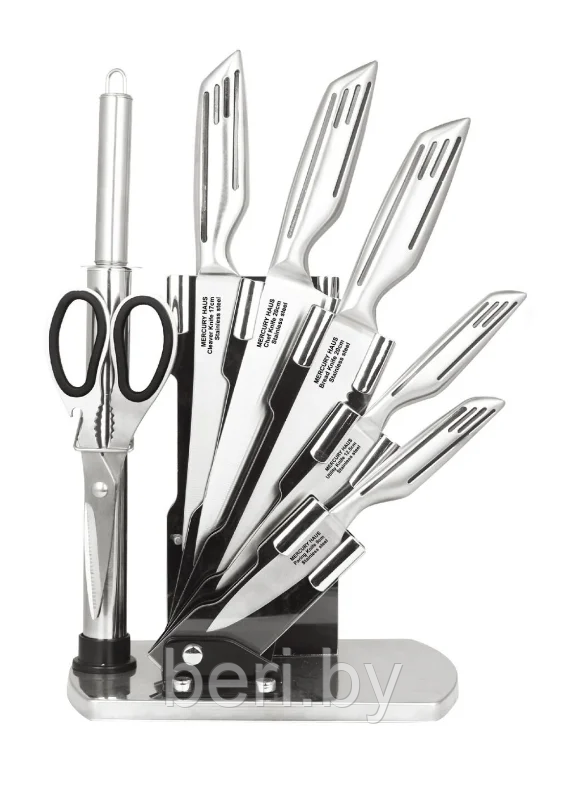 MC-6159 Набор ножей на подставке MercuryHaus с ножницами и точилкой, 8 предметов