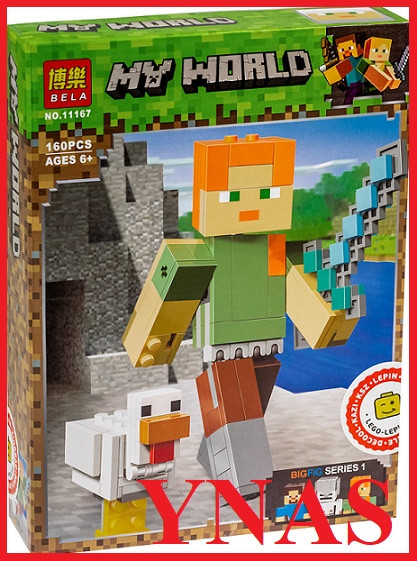 Детский конструктор Bela Minecraft Майнкрафт арт.11167 Алекс с цыпленком, аналог лего Lego 21149 - фото 1 - id-p117507152