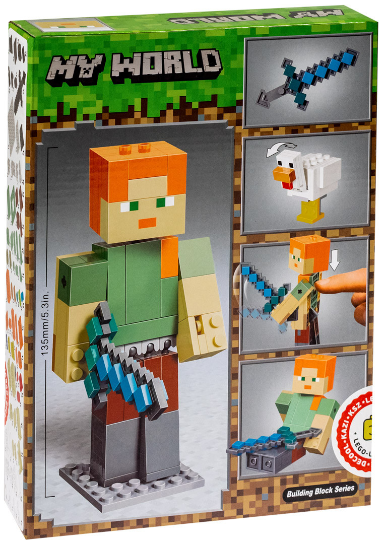 Детский конструктор Bela Minecraft Майнкрафт арт.11167 Алекс с цыпленком, аналог лего Lego 21149 - фото 2 - id-p117507152