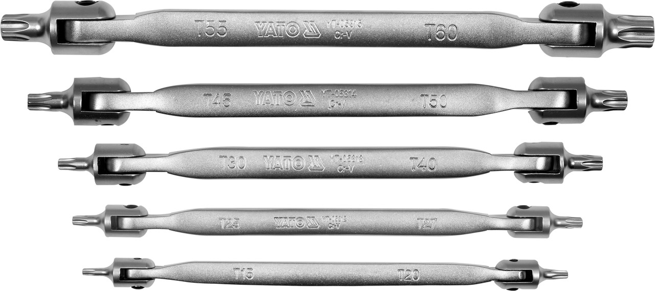 Ключи гаечные шарнирные TORX T15-T60 [набор 5шт.]"Yato" YT-05320 - фото 1 - id-p116502990