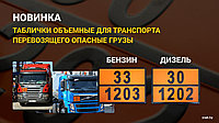 Таблички объемные для транспорта перевозящего опасные грузы