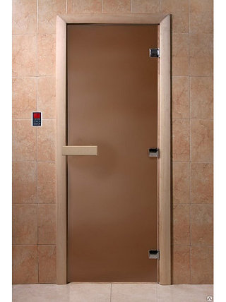 Дверь для бани стеклянная DoorWood, бронза матовая, 800x1800, фото 2