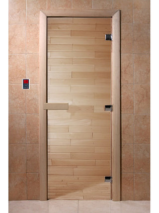Дверь для бани стеклянная DoorWood, прозрачная, 700x2000, фото 2