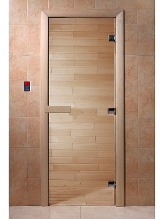 Дверь для бани стеклянная DoorWood, прозрачная, 800x2000, фото 2