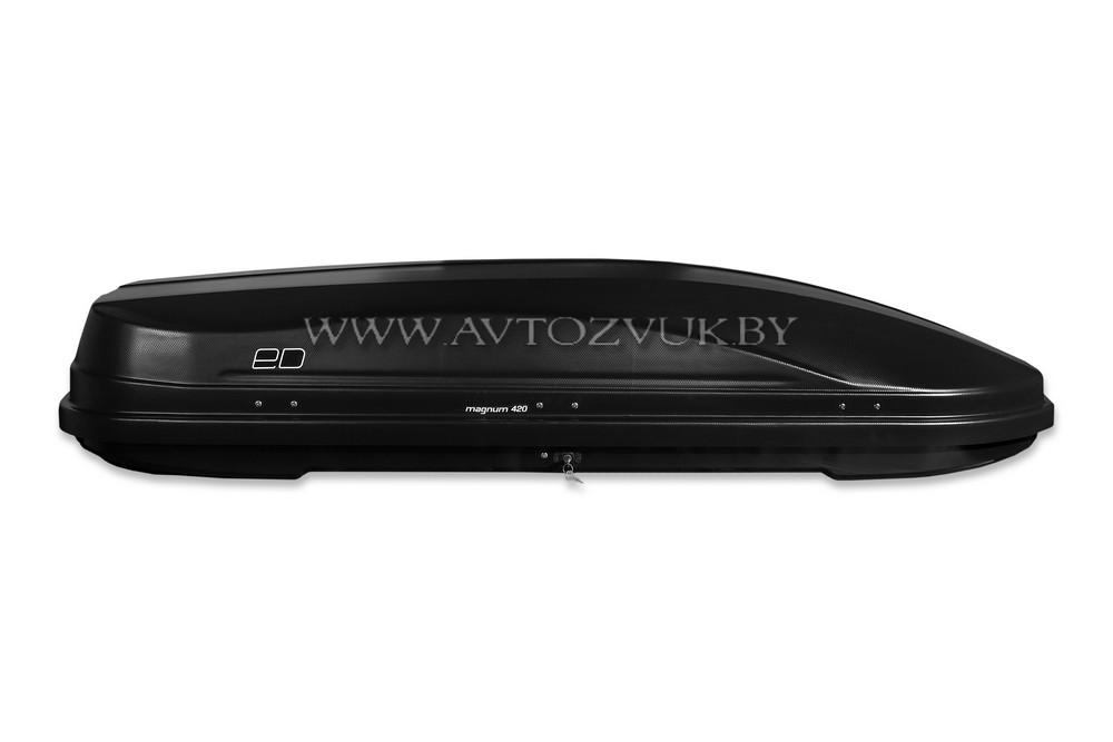 Бокс на крышу автомобиля Евродеталь Магнум 420 черный карбон - фото 3 - id-p117561686