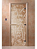 Дверь для бани стеклянная DoorWood, прозрачная с рисунком, 700x1900, фото 2