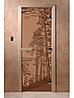 Дверь для бани стеклянная DoorWood, бронза матовая с рисунком, 600x1800, фото 4