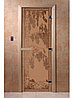 Дверь для бани стеклянная DoorWood, бронза матовая с рисунком, 700x1800, фото 2