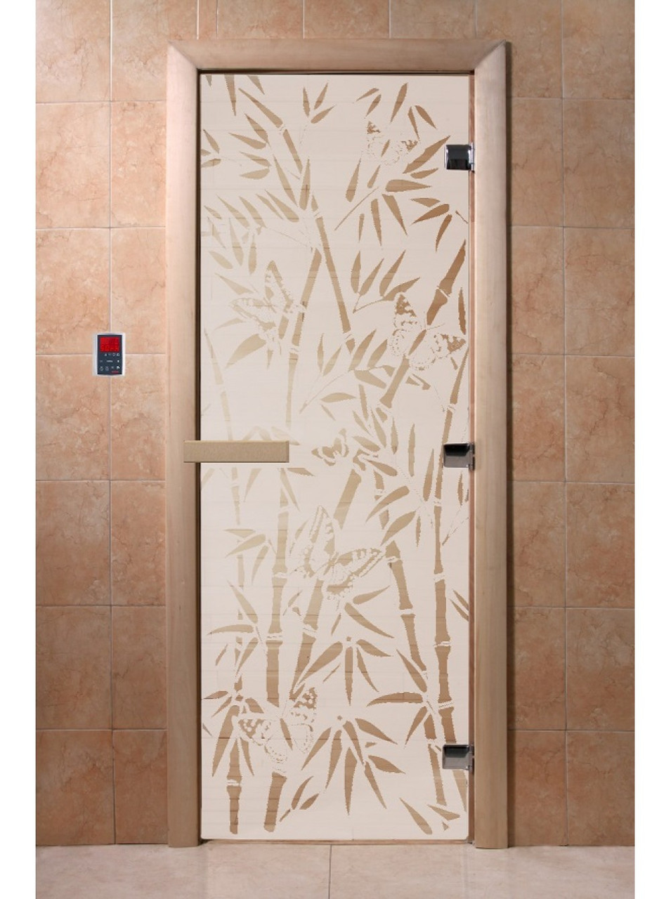 Дверь для бани стеклянная DoorWood, сатин с рисунком, 700x1700 - фото 9 - id-p117572068