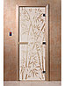 Дверь для бани стеклянная DoorWood, сатин с рисунком, 600x1800, фото 5
